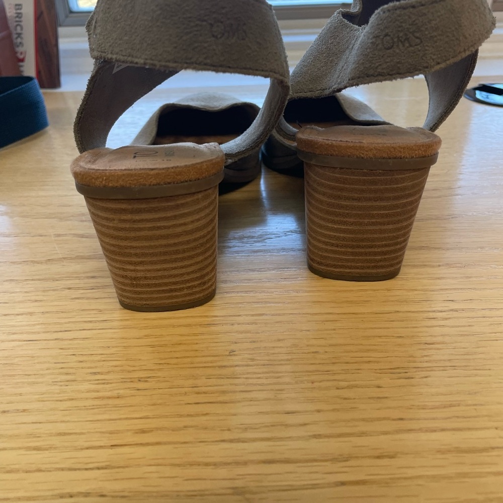TOMS Taupe Suede D'Orsay Sandals - Picture 3 of 3